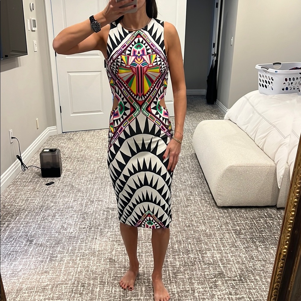 Mara Hoffman Geometric Patterned Cut Out Sleeveless Dress